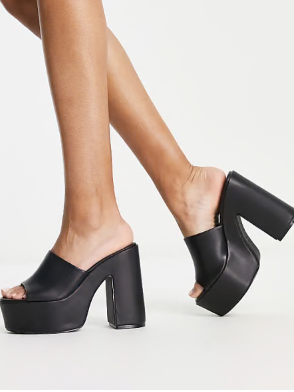 Simmi London Lala Black Platform Mule Heels - Women